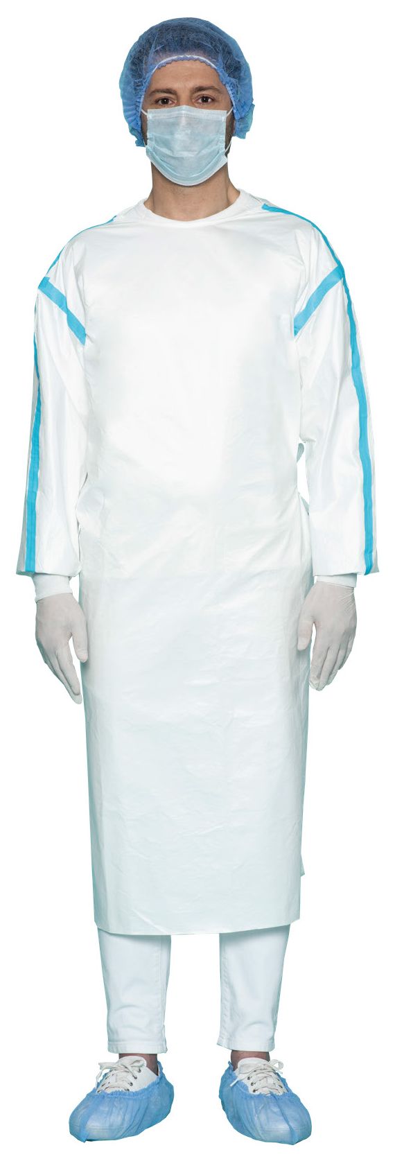 Single Use Protective Gown with Blue Tape